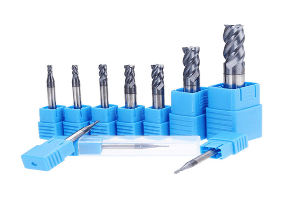 Solid Virgin Carbide End Mills Cutting Tools Flat Type For CNC Lathes