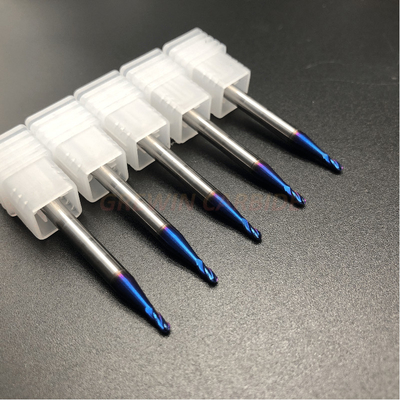 HRC 65 Tungsten Carbide Micro End Mill/Carbide Endmill with Blue Nano Coated Mirco End Mills for Engraving