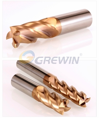 HRC55 Tungsten Carbide 4 Flutes End Mill Square with Tisin Copper Coating